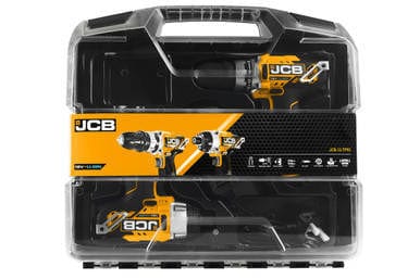 JCB Drill JCB 18v Combi Drill & Impact Driver Set With Batteries & Charger 21-12TPK-WB-2 - Buy Direct from Spare and Square