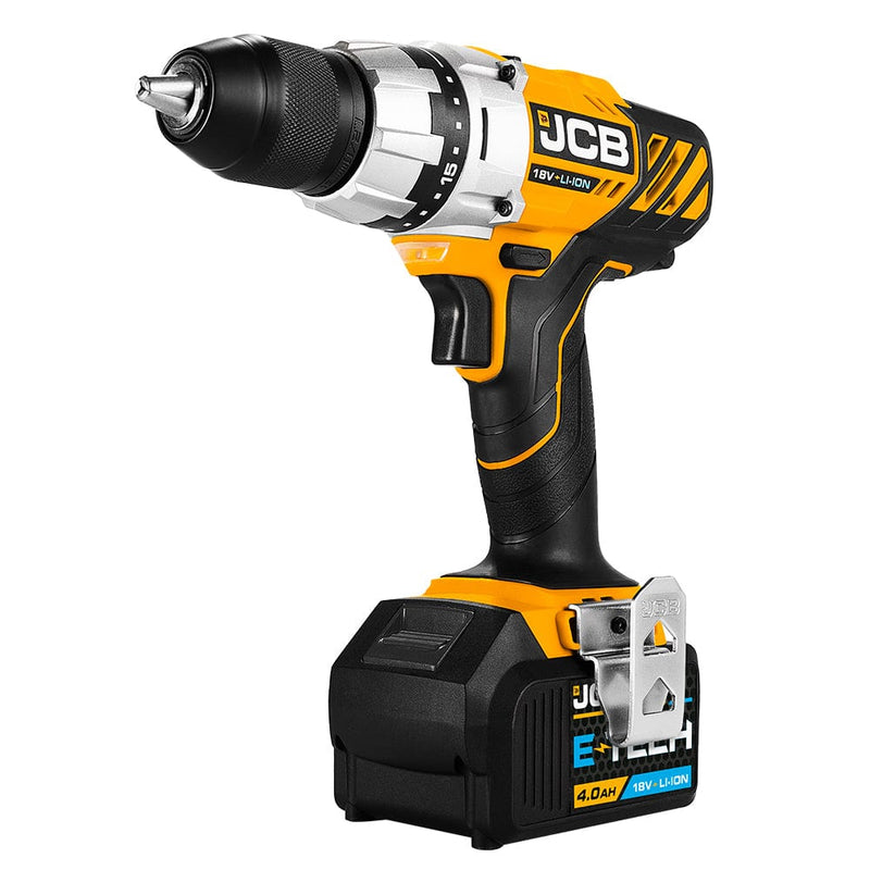 JCB Drills JCB 18V Cordless  Impact and Drill Driver Twinpack, 2X Li-ion Batteries with Inspection Light In W-BOXX 136 Power Tool Case JCB-18TPK-4IL - Buy Direct from Spare and Square