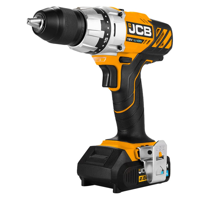 JCB Drills JCB 18V Cordless  Impact and Drill Driver Twinpack, 2X Li-ion Batteries with Inspection Light In W-BOXX 136 Power Tool Case JCB-18TPK-4IL - Buy Direct from Spare and Square