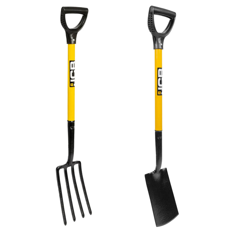 JCB Forks, Spades JCB Solid Forged Lightweight Border Fork And Border Spade Set JCBBDRSET01 - Buy Direct from Spare and Square