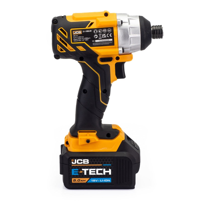 JCB Impact Drivers JCB 18V Brushless Impact Driver, 180Nm, 5.0AH Li-ion Battery, 2.4A Charger in L-Boxx 136 21-18BLID-5X - Buy Direct from Spare and Square