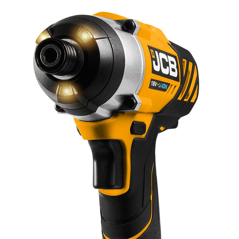 JCB Impact Drivers JCB 18V Impact Driver, 150Nm, 4.0Ah Li-ion Battery, 2.4A Charger, 1/4" Hex Chuck JCB-18ID-4XB - Buy Direct from Spare and Square