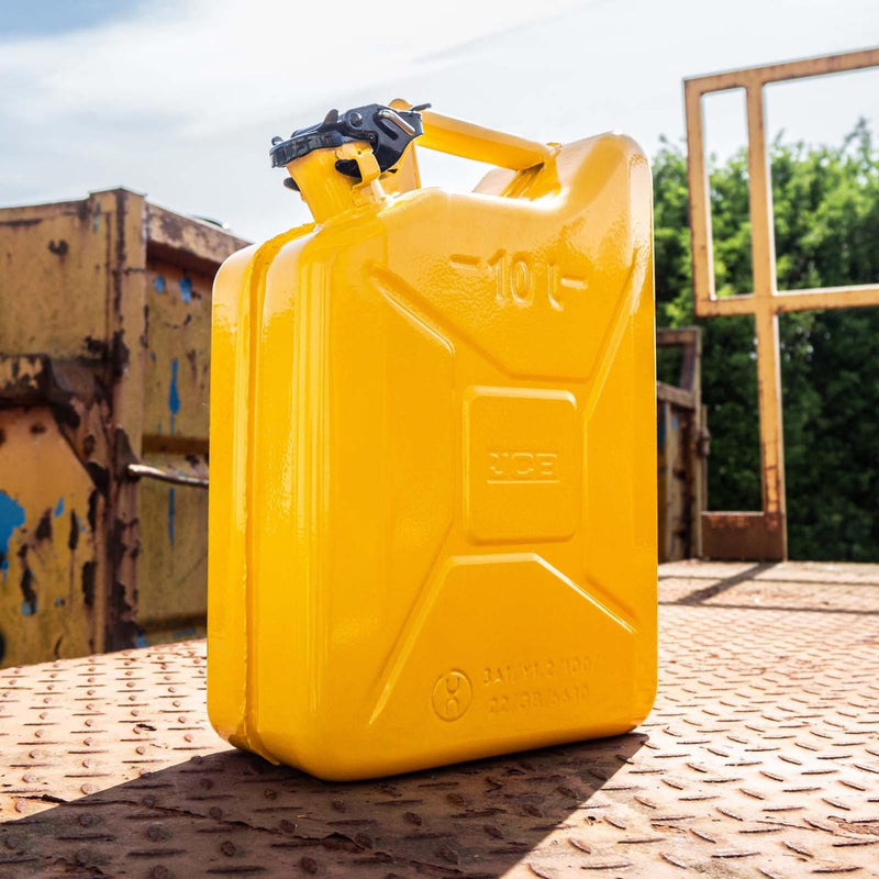 JCB Jerry Cans JCB Professional Jerry Can 10L, Heavy-Duty 0.8mm Steel JCBJCAN10 - Buy Direct from Spare and Square