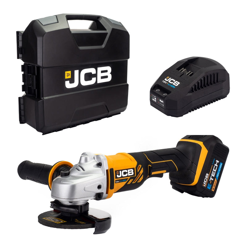 JCB Kits JCB 18V Angle Grinder Kit, 5.0Ah Li-Ion Battery, Charger with Heavy-Duty W-Boxx 136 21-18AG-5X-WB - Buy Direct from Spare and Square