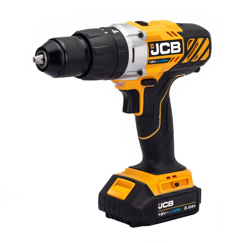 JCB Kits JCB 18V Combi Drill  & Angle Grinder Kit 2x 2.0ah Li-Ion Batteries, Fast Charger in 20" kit bag 21-18AGCD-2 - Buy Direct from Spare and Square