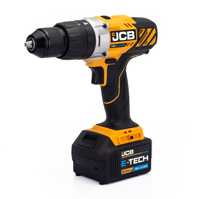 JCB Kits JCB 18V Combi Drill  & Angle Grinder Kit, 2x 5.0ah Li-Ion Batteries, Fast Charger in 20" kit bag 21-18AGCD-5 - Buy Direct from Spare and Square