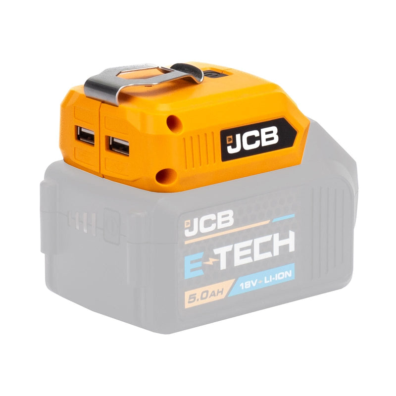 JCB Lights JCB 18V Cordless 60lm LED Light  with 2x USB Charge Portal Power Adaptor 21-18USB - Buy Direct from Spare and Square