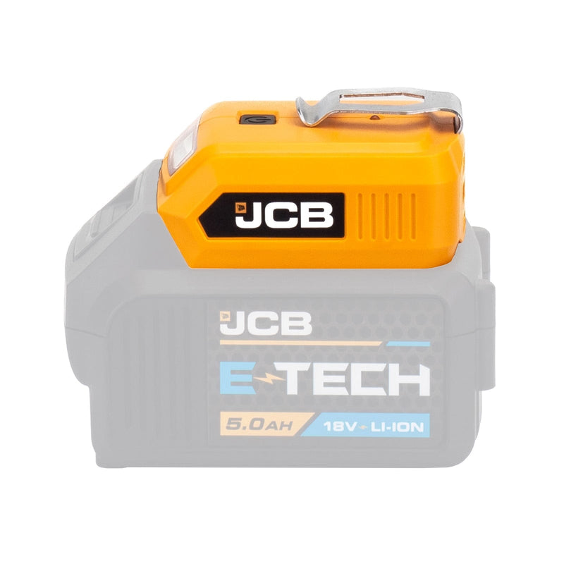 JCB Lights JCB 18V Cordless 60lm LED Light  with 2x USB Charge Portal Power Adaptor 21-18USB - Buy Direct from Spare and Square