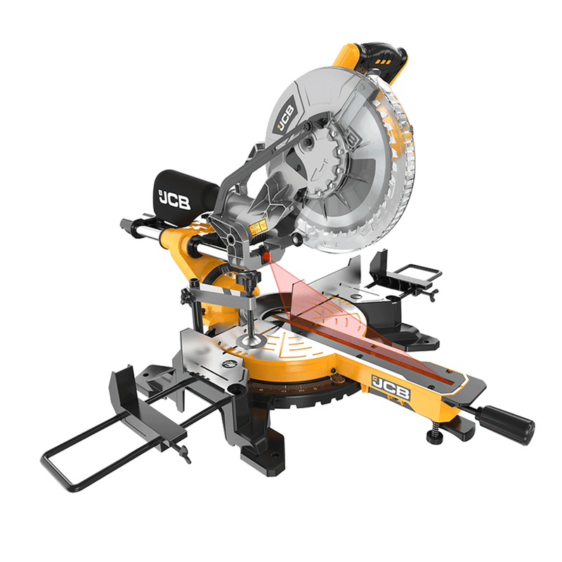 JCB Mitre Saw JCB 210mm Sliding Bevel Mitre Saw With Laser Guide - 240v 1500w 21-MS-210-SB - Buy Direct from Spare and Square