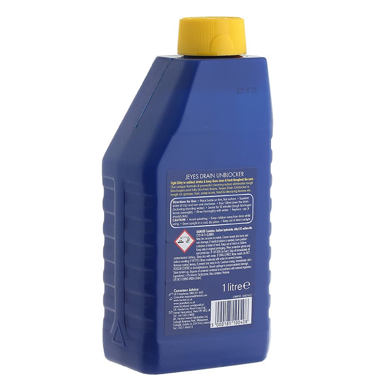 Jeyes Cleaning Chemicals Jeyes Heavy Duty Drain Unblocker - 1 Litre 11085 - Buy Direct from Spare and Square