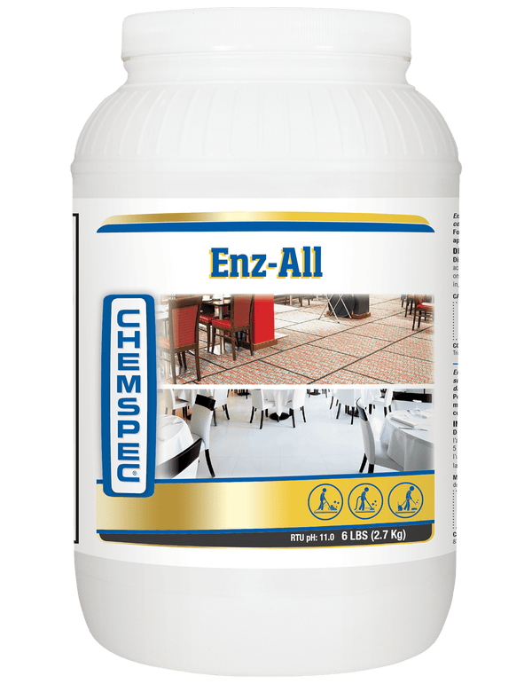 Legend Brands Europe Cleaning Chemicals Chemspec  - ENZ-ALL (ENZYME PRE-SPRAY) ( 2.72Kg Jar) 729678950485 123379 - Buy Direct from Spare and Square