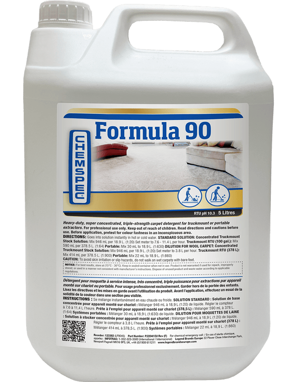 Legend Brands Europe Cleaning Chemicals Chemspec - LIQUID FORMULA 90 (HAZ) 729678950515 123382 - Buy Direct from Spare and Square