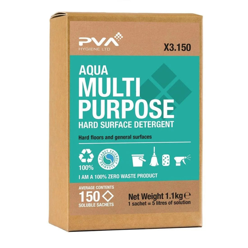 PVA Hygiene Cleaning Chemicals PVA Aqua Multi Purpose - 5L Bucket Sachets - Pack of 150 5060502480217 A3:150 - Buy Direct from Spare and Square