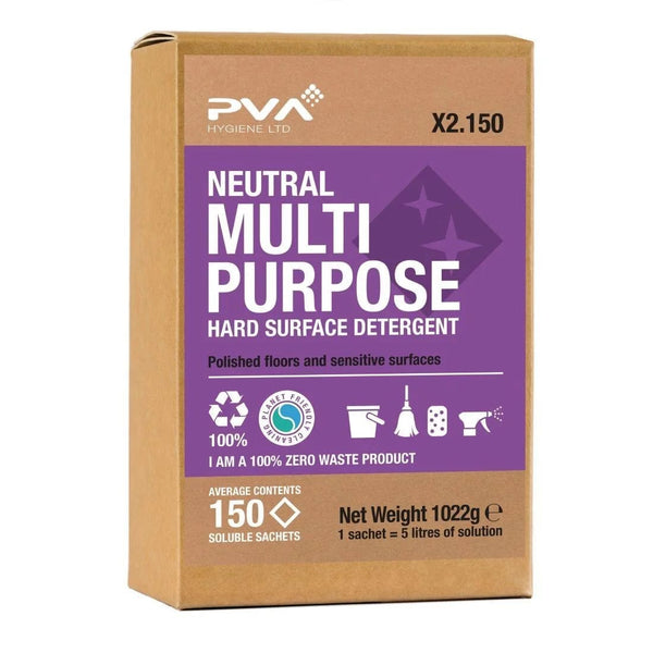 PVA Hygiene Cleaning Chemicals PVA Neutral Multi Purpose - 5L Bucket Sachets - Pack of 150 5060502480149 A2:150 - Buy Direct from Spare and Square