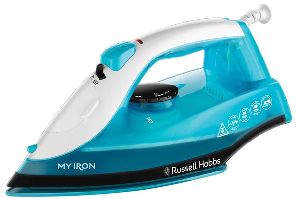Russell Hobbs Irons and Garment Steamers Russell Hobbs 25580 My Iron Steam Iron 1800W, 0.26L Water Tank - Blue and White 4008496984497 25580 - Buy Direct from Spare and Square