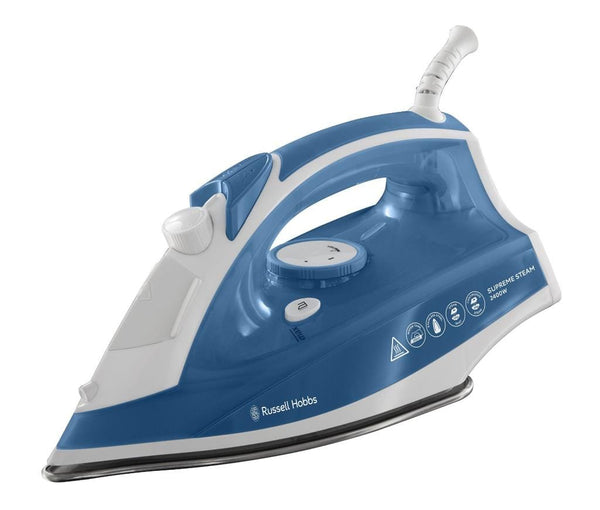 Russell Hobbs Irons and Garment Steamers Russell Hobbs Steam Iron Supreme Traditional 2400W Blue 4008496855803 23061 - Buy Direct from Spare and Square