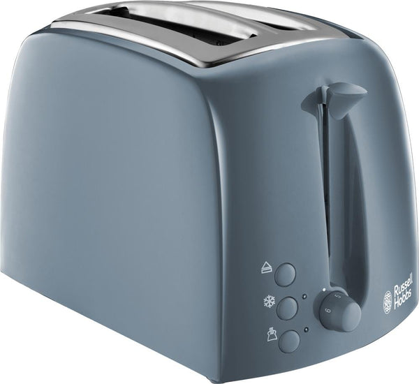 Russell Hobbs Toasters Russell Hobbs 2 Slice Toaster Frozen & Reheat Settings Textures Grey - 21644 5038061105216 21644 - Buy Direct from Spare and Square