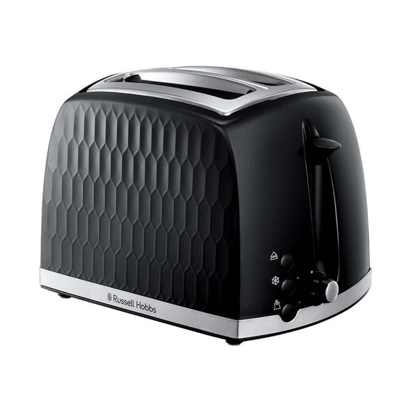 Russell Hobbs Toasters Russell Hobbs Honeycomb 2 Slice Black Plastic Toaster 26061 5038061105278 26061 - Buy Direct from Spare and Square