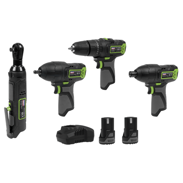 Sealey 4 x 10.8V SV10.8 Series Cordless Combo Kit - 2 Batteries 5054630382802 CP108VCOMBO2EU - Buy Direct from Spare and Square