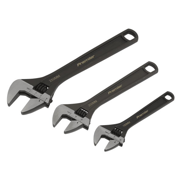 Sealey Adjustable Wrenches 3pc Adjustable Wrench Set-AK607 5054511860726 AK607 - Buy Direct from Spare and Square