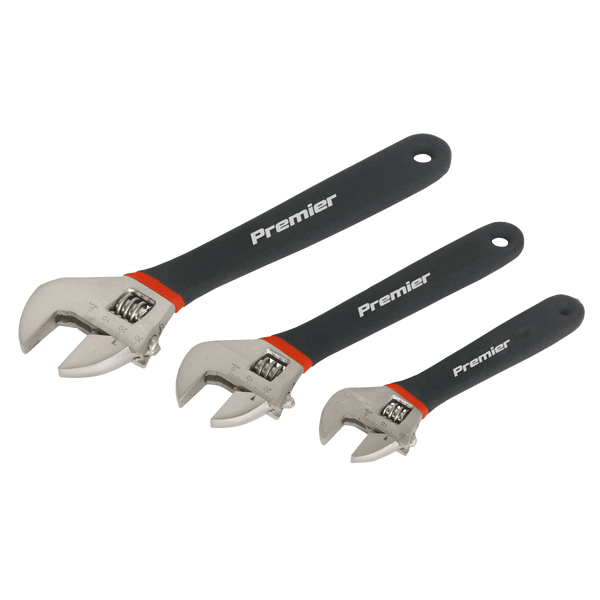 Sealey Adjustable Wrenches 3pc Adjustable Wrench Set Ni-Fe Finish-AK907 5024209093668 AK907 - Buy Direct from Spare and Square