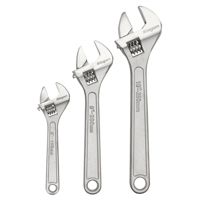 Sealey Adjustable Wrenches 3pc Adjustable Wrench Set-S0448 5024209687270 S0448 - Buy Direct from Spare and Square