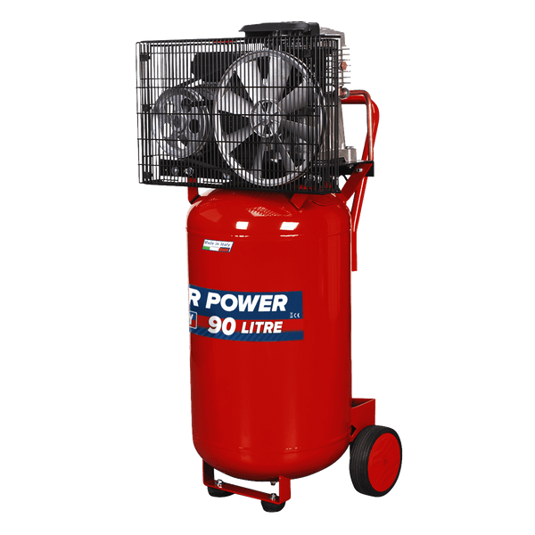 Sealey Air Compressor 90L Belt Drive Vertical Compressor 3hp-SAC1903B 5051747570405 SAC1903B - Buy Direct from Spare and Square