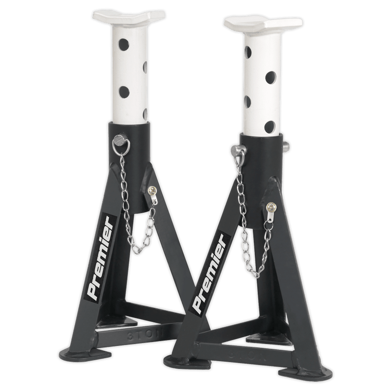Sealey Axle Stands Axle Stands (Pair) 3 Tonne Capacity per Stand - White-AS3 5054511373967 AS3 - Buy Direct from Spare and Square