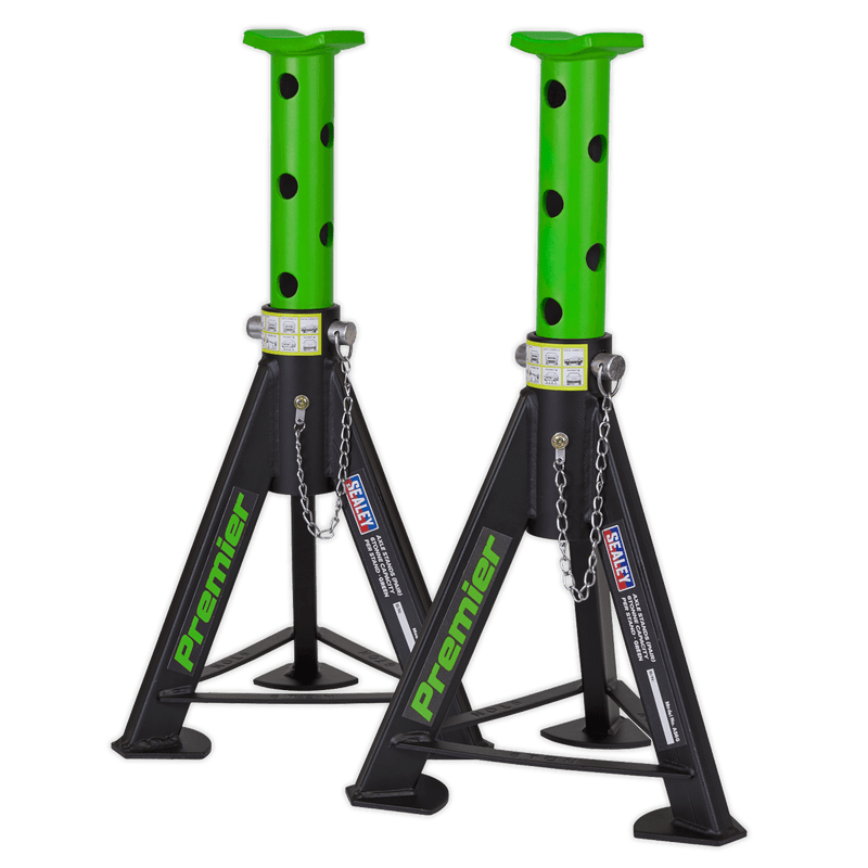 Sealey Axle Stands Axle Stands (Pair) 6 Tonne Capacity per Stand - Green-AS6G 5054511525502 AS6G - Buy Direct from Spare and Square