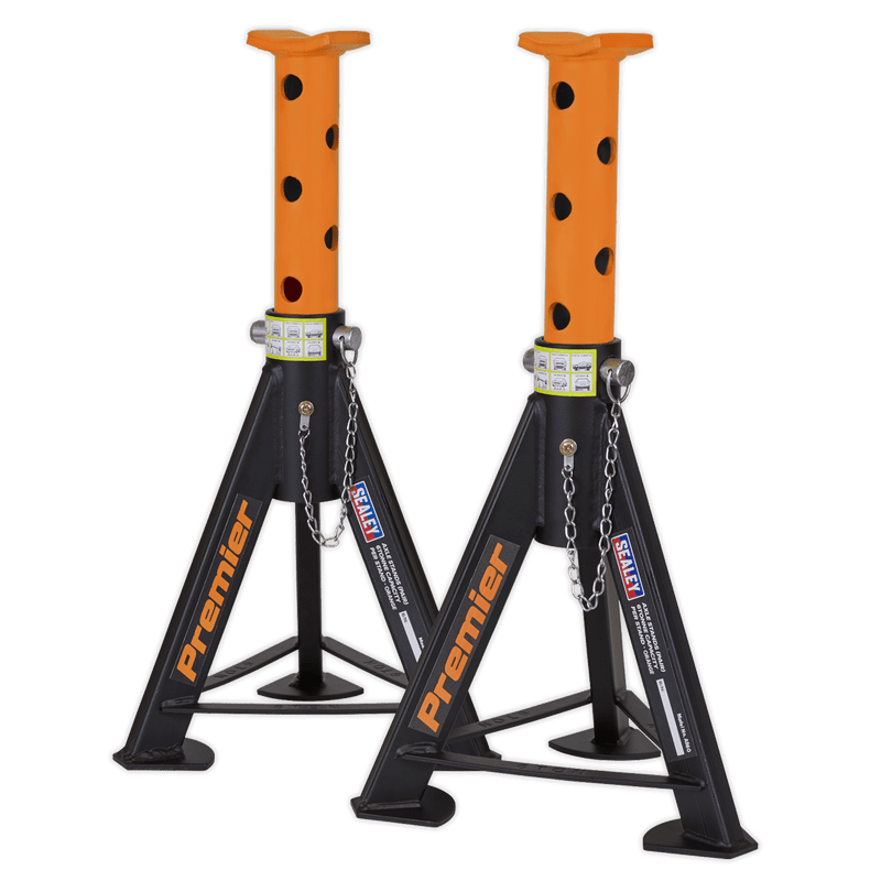 Sealey Axle Stands Axle Stands (Pair) 6 Tonne Capacity per Stand - Orange-AS6O 5054511525472 AS6O - Buy Direct from Spare and Square
