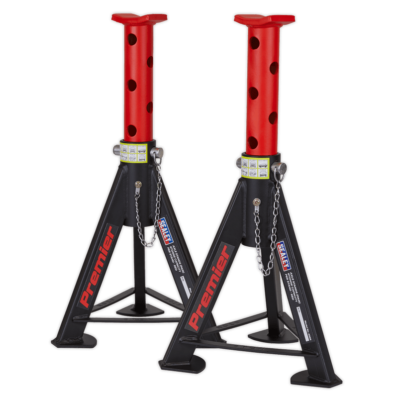 Sealey Axle Stands Axle Stands (Pair) 6 Tonne Capacity per Stand - Red-AS6R 5054511525489 AS6R - Buy Direct from Spare and Square