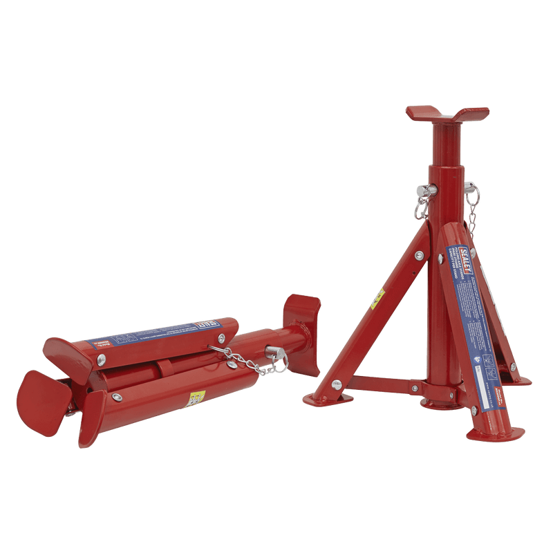 Sealey Axle Stands Folding Axle Stands (Pair) 2 Tonne Capacity per Stand-AS2000F 5024209600033 AS2000F - Buy Direct from Spare and Square