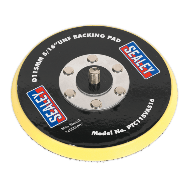 Sealey Backing Pads Ø115mm Backing Pad Hook-and-Loop 5/16"UNF-PTC115VA516 5054511095272 PTC115VA516 - Buy Direct from Spare and Square