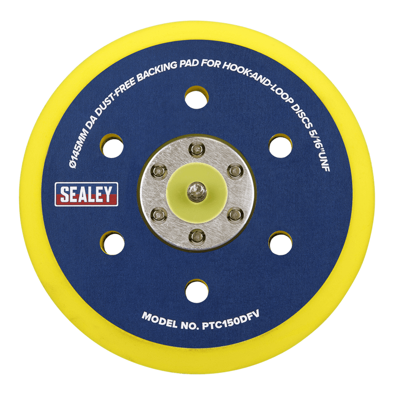 Sealey Backing Pads Ø145mm DA Dust-Free Backing Pad for Hook-and-Loop Discs 5/16"UNF-PTC150DFV 5051747592087 PTC150DFV - Buy Direct from Spare and Square