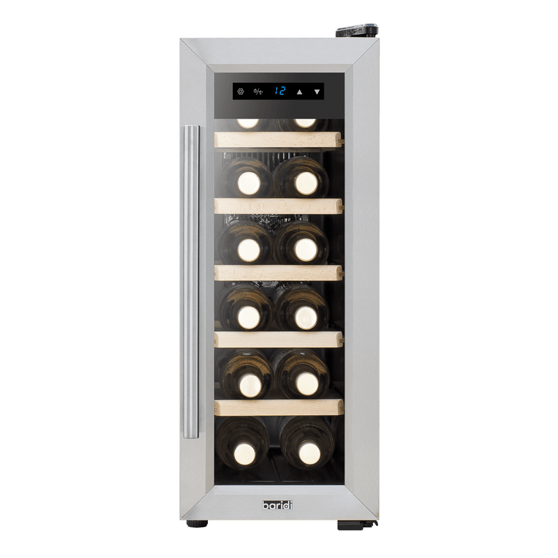Sealey Baridi 12 Bottle Wine Cooler with Digital Touch Screen Controls & LED Light, Stainless Steel 5056514615150 DH74 - Buy Direct from Spare and Square
