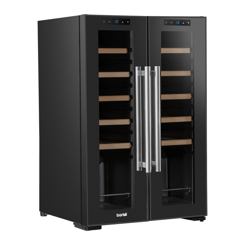 Sealey Baridi 24 Bottle Dual Zone Wine Cooler, Fridge, Touch Screen, LED Light Black and Mirror Glass Door 5056514603089 DH97 - Buy Direct from Spare and Square