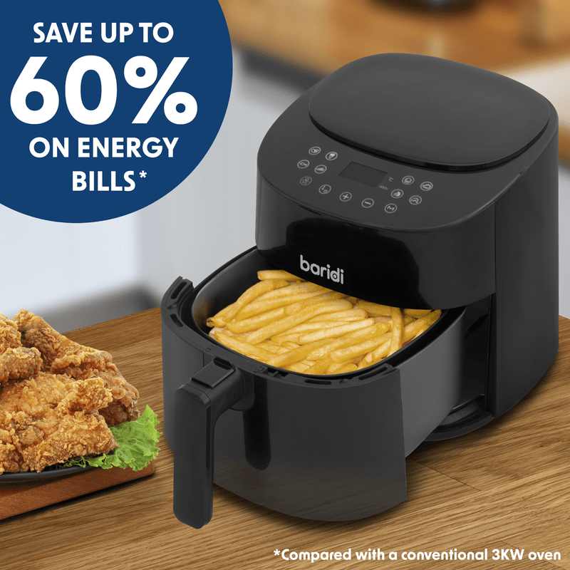 Sealey Baridi 3.5L Low Fat Air Fryer with Digital Rapid Air Oil Free Circulation System, 1300W, 8 Presets - DH60 5056514612432 DH60 - Buy Direct from Spare and Square