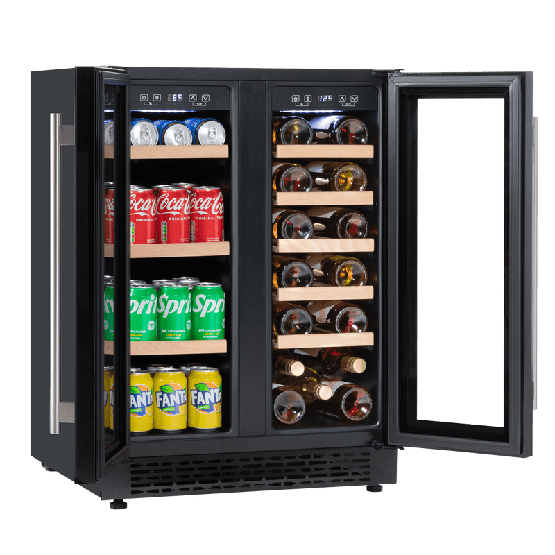 Sealey Baridi 60cm Dual Zone Wine Cooler and Drinks Fridge 40 Bottle/120 Can Built-In Under Counter/Freestanding Glass Fronted Bar Drinks Fridge Chiller 5056514601603 DH96 - Buy Direct from Spare and Square