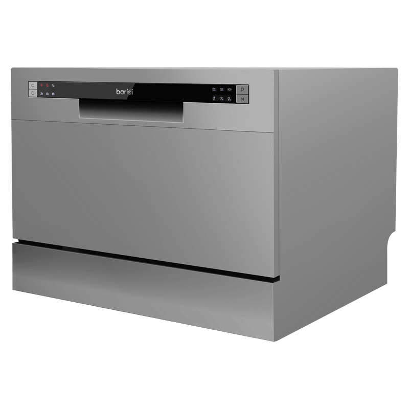 Sealey Baridi Compact Tabletop Dishwasher 6 Place Settings, 6 Programmes, Low Noise, 6.5L Cycle, Start Delay - Silver 5054630086717 DH84 - Buy Direct from Spare and Square