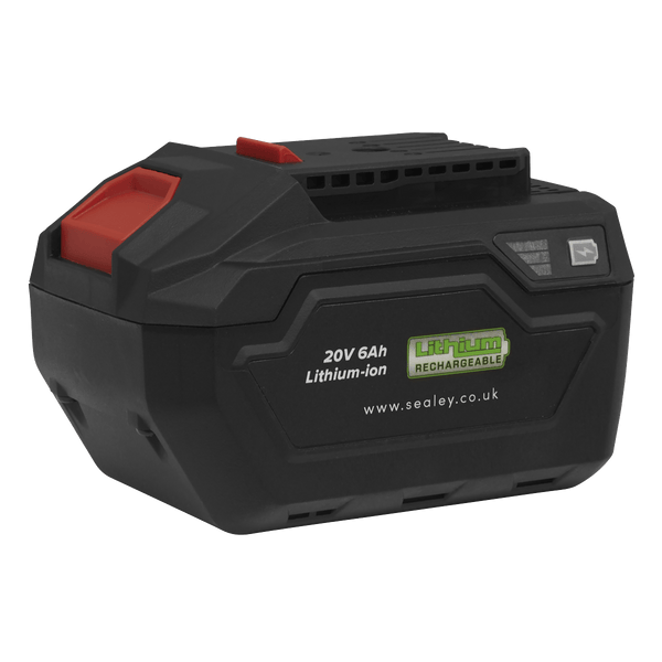Sealey Batteries & Accessories 20V 6Ah SV20 Series Lithium-ion Power Tool Battery-CP20VBP6 5054511848014 CP20VBP6 - Buy Direct from Spare and Square