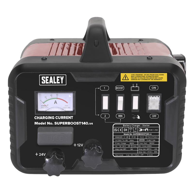Sealey Battery Maintenance 140/21A 12/24V Starter/Charger-SUPERBOOST140 5024209213776 SUPERBOOST140 - Buy Direct from Spare and Square