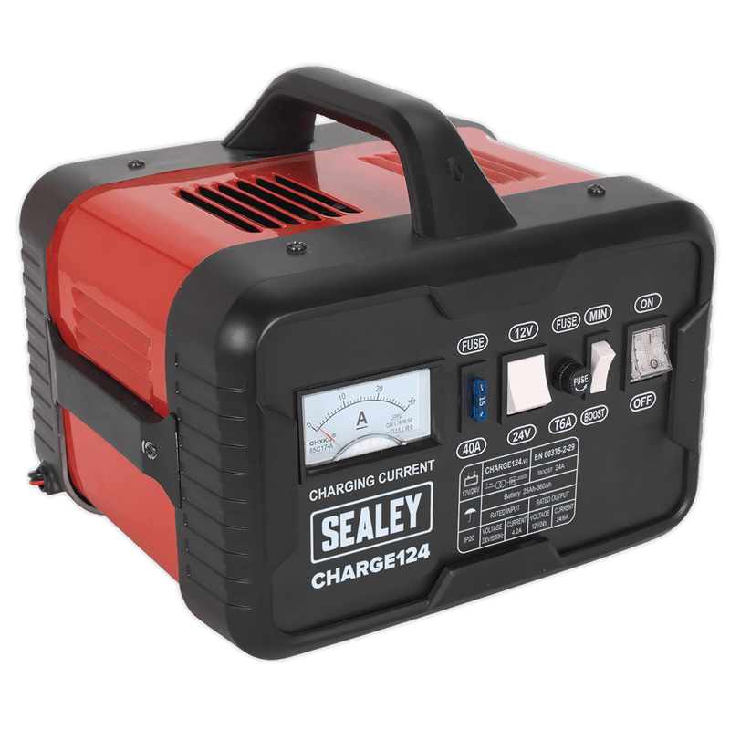 Sealey Battery Maintenance 28A 12/24V Battery Charger-CHARGE124 5051747691070 CHARGE124 - Buy Direct from Spare and Square
