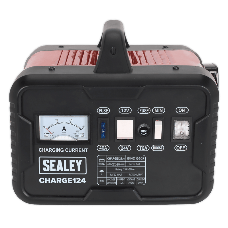 Sealey Battery Maintenance 28A 12/24V Battery Charger-CHARGE124 5051747691070 CHARGE124 - Buy Direct from Spare and Square