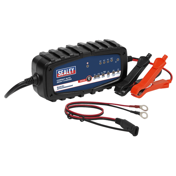Sealey Battery Maintenance 2A 9-Cycle 6/12V Compact Smart Trickle Charger & Maintainer-AUTOCHARGE200HF 5054511479539 AUTOCHARGE200HF - Buy Direct from Spare and Square