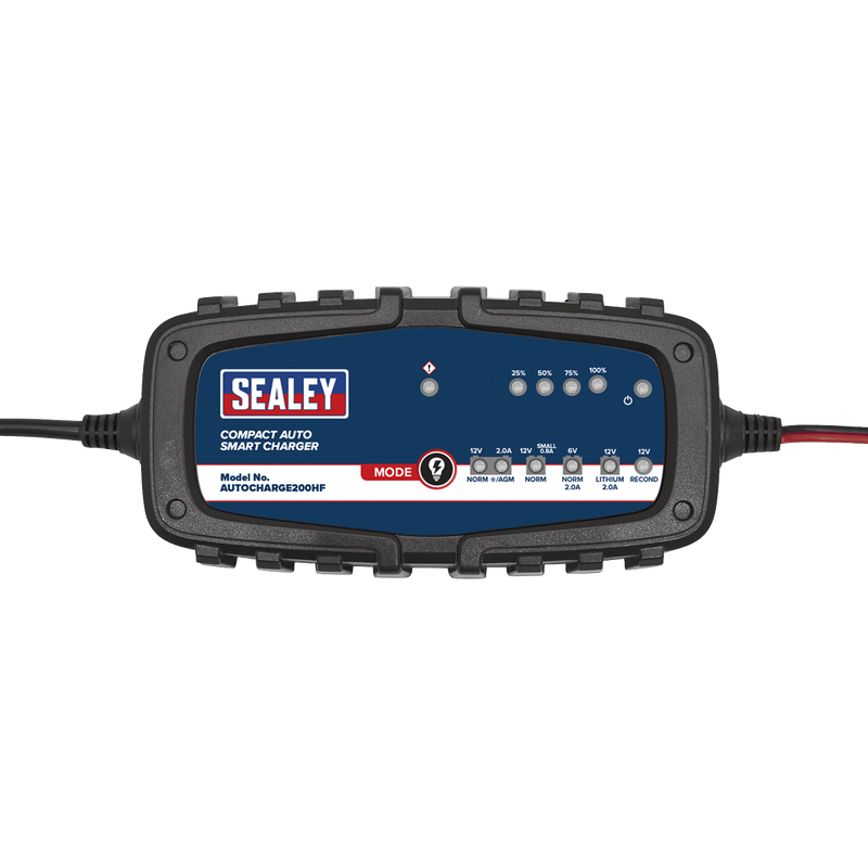 Sealey Battery Maintenance 2A 9-Cycle 6/12V Compact Smart Trickle Charger & Maintainer-AUTOCHARGE200HF 5054511479539 AUTOCHARGE200HF - Buy Direct from Spare and Square
