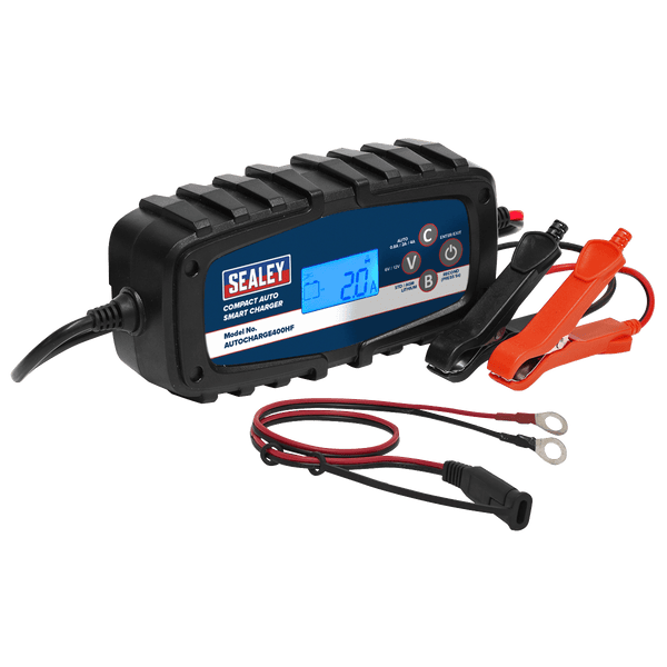 Sealey Battery Maintenance 4A 9-Cycle 6/12V Compact Smart Charger & Maintainer-AUTOCHARGE400HF 5054511480016 AUTOCHARGE400HF - Buy Direct from Spare and Square