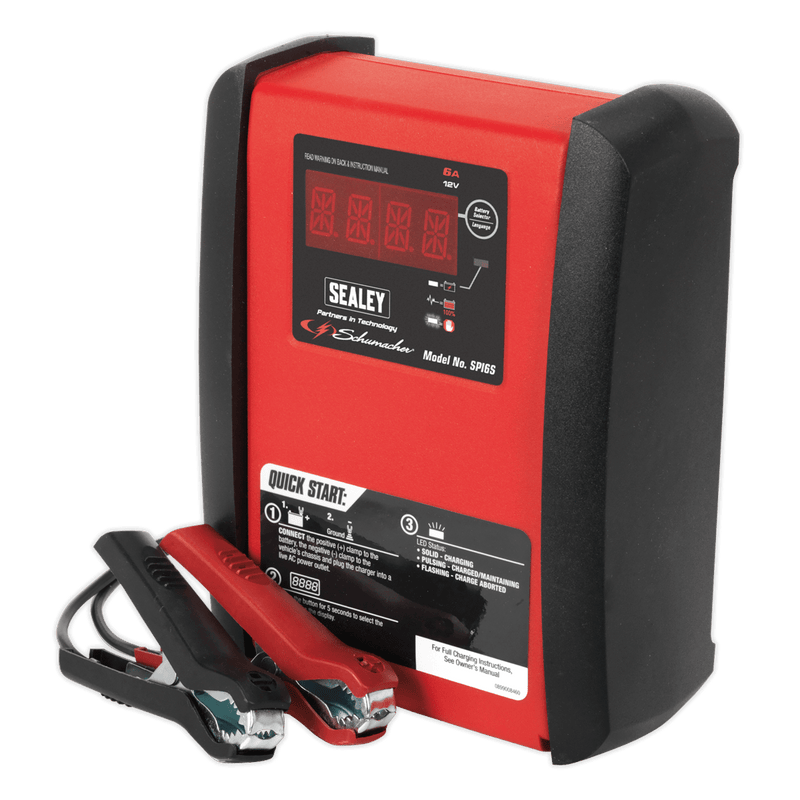 Sealey Battery Maintenance Schumacher® 6A 12V Intelligent Battery Charger & Maintainer-SPI6S 5054511084313 SPI6S - Buy Direct from Spare and Square