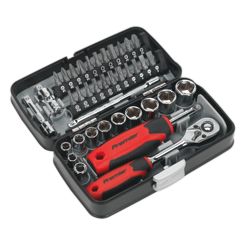 Sealey Bit Sets 38pc 1/4"Sq Drive Socket & Bit Set-AK8945 5054511121865 AK8945 - Buy Direct from Spare and Square