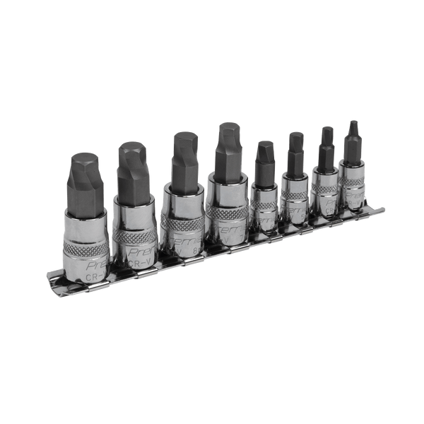Sealey Bit Sets 8pc 1/4" & 3/8"Sq Drive Lock-On™ Hex Socket Bit Set-AK65600 5054511718584 AK65600 - Buy Direct from Spare and Square