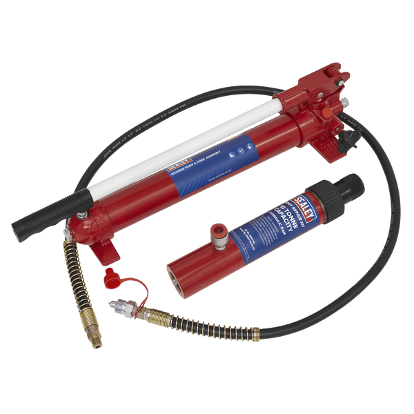 Sealey Body Repair 10 Tonne Snap Push Ram with Pump & Hose Assembly-RE97.10-COMBO 5054511513127 RE97.10-COMBO - Buy Direct from Spare and Square